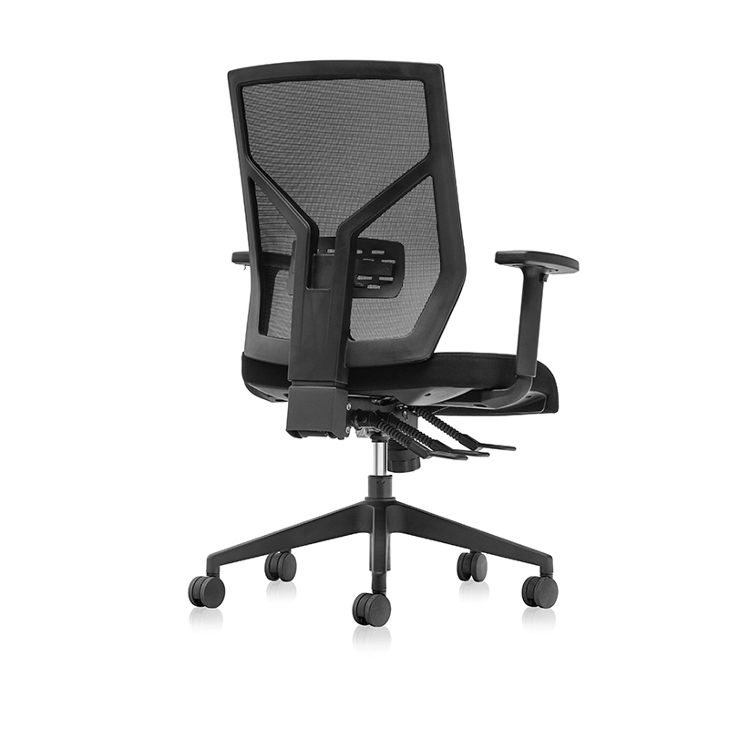 Fauteuil de bureau ergonomique avec dossier et assise en maille noire - T1 kick 