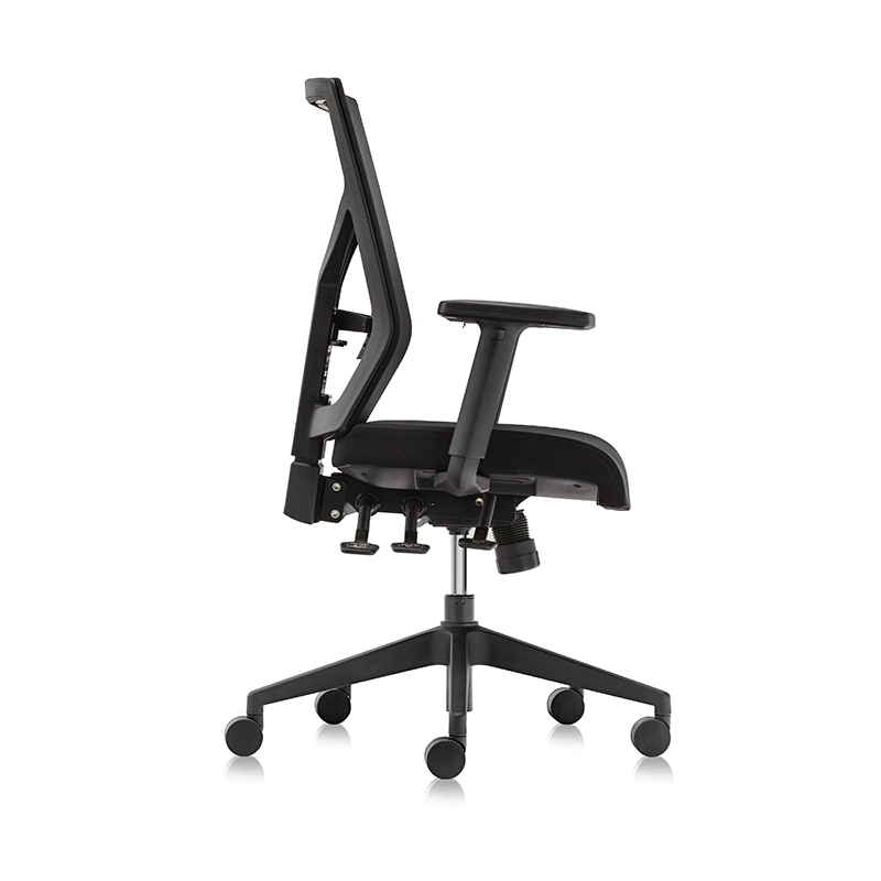 Fauteuil de bureau ergonomique avec dossier et assise en maille noire - T1 kick 