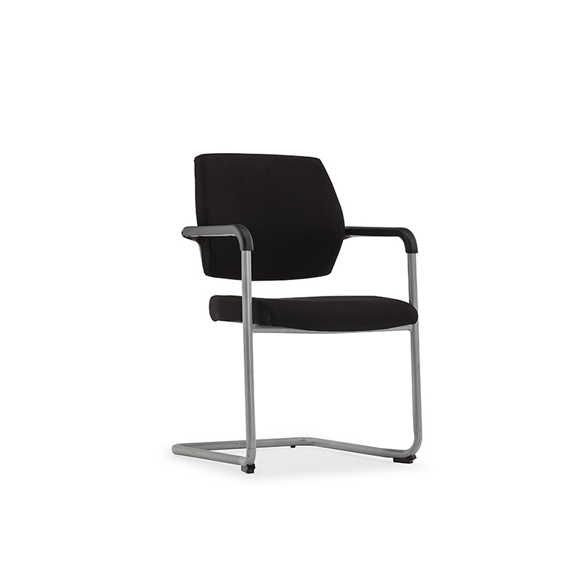 Fauteuil visiteur noir moderne avec accoudoirs - V2 - CT - ch 