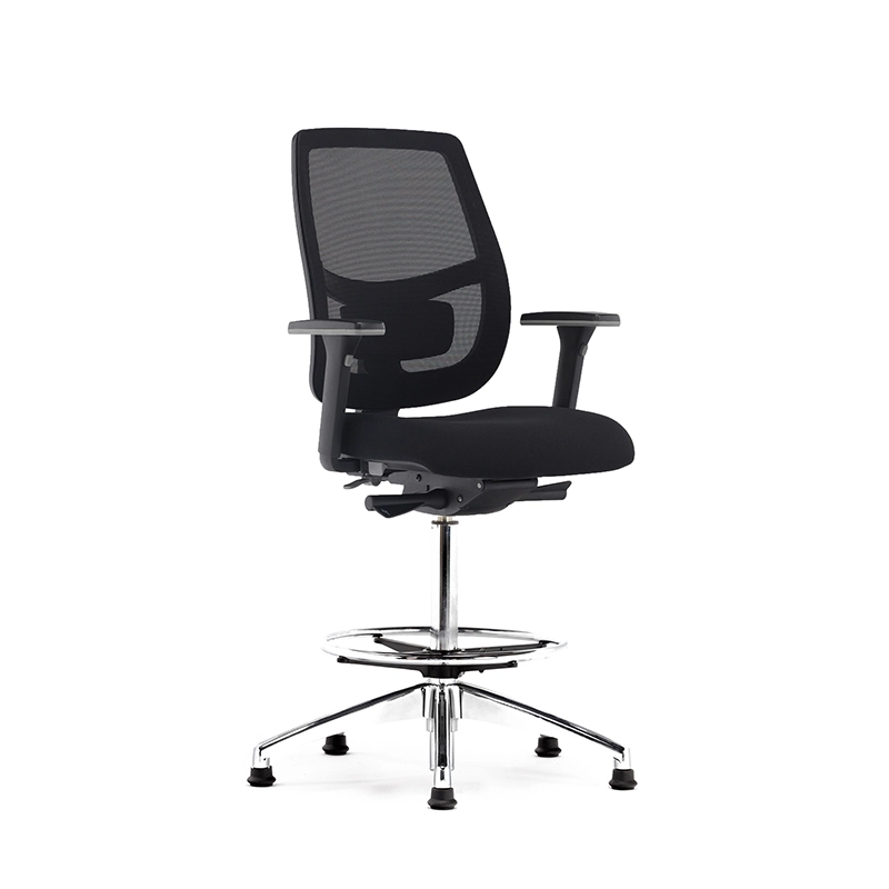 Chaise de travail arrière en maille ergonomique avec soutien lombaire réglable - T7 grace eu 