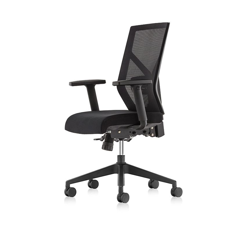 Fauteuil de bureau ergonomique avec dossier et assise en maille noire - T1 kick 