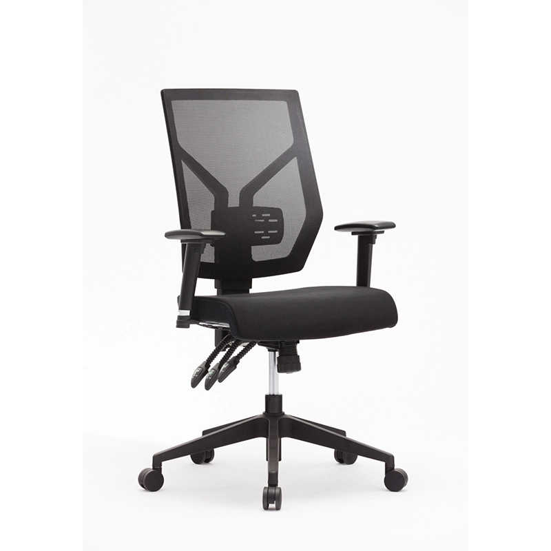 Fauteuil de bureau ergonomique avec dossier et assise en maille noire - T1 kick 