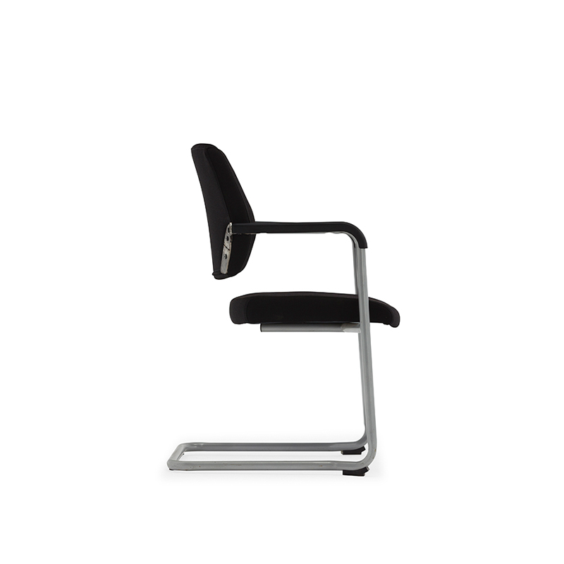 Fauteuil visiteur noir moderne avec accoudoirs - V2 - CT - ch 