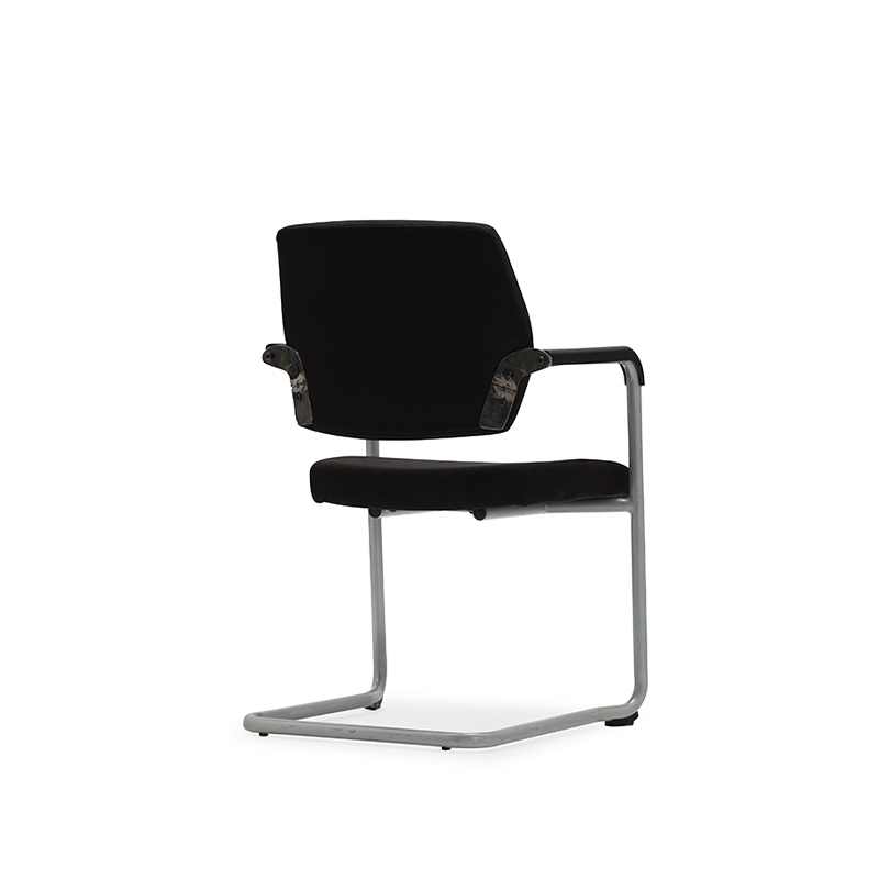 Fauteuil visiteur noir moderne avec accoudoirs - V2 - CT - ch 